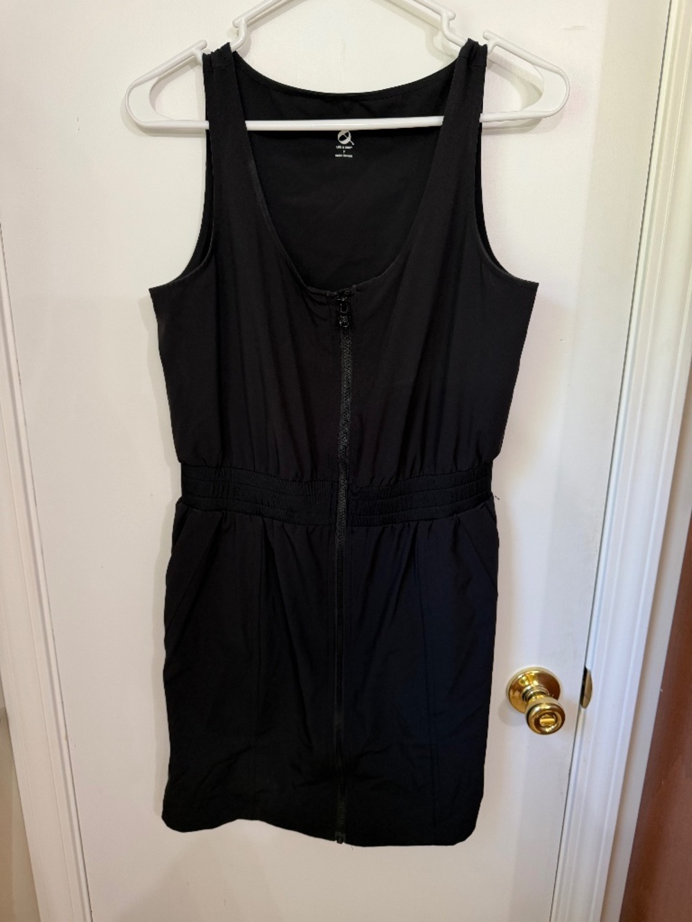 LOFT Lou & Grey Black Front Zip Pocket Dress, Size Small
